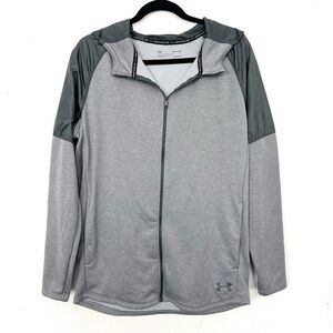 Under Armour Coldgear Zip Up‎ Hoodie Sweatshirt Grey Mens Size Small